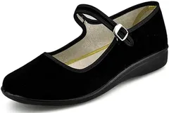 emptio エンプティオ ストラップ付 パンプス レディース 24.5 黒色(ブラック,  24.5 cm 3E)