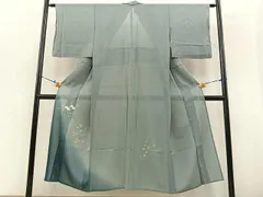 D515 夏着物　訪問着　花模様　銀彩　薄緑　絽　正絹　しつけ糸付き未使用極美品 D515 夏着物 訪問着 花模様 銀彩 薄緑 絽 正絹 しつけ糸付き未