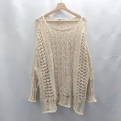 ◇ ⊂ ZARA ザラ 透かし編み 長袖 ニット サイズS ベージュ レディース E  【1502180065408】