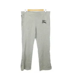 バーバリーブラックレーベル BURBERRY BLACK LABEL スウェットパンツ ストレート サイドライン ロゴプリント ストレッチ 3 L グレー /AH11 ■GY17