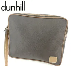 ダンヒル クラッチバッグ セカンドバッグ ヘリンボーン ブラック ブラウン ゴールド PVC×レザー dunhill セカンドバッグ バック ファッション 収納 バッグ  T7035