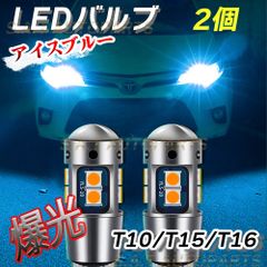 爆光 T10 2個 アイスブルー LED アルミ ポジション球 ナンバー灯