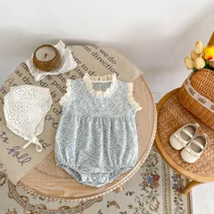 ベビー ロンパース 半袖 女の子 ベビー ベビー服 赤ちゃん 赤ちゃん服 綿 コットン 新生児 服 花柄 ブルー 青 レース セレモニー 退院着 お宮参り 百日祝い 百日 お食い初め 結婚式 フォーマル 春夏 春 夏 おしゃれ かわいい 出産祝い