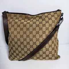 【USED中古品】 GUCCI グッチ GGキャンバス ショルダーバッグ 113013 斜めがけ クロスボディ レディース シルバー金具 正規品 フォロー割
