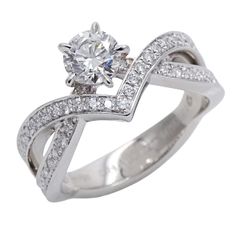 ショーメ CHAUMET リング レディース ブランド 指輪 PT950 ダイヤモンド D0.50 ジョゼフィーヌ アムール デグレット プラチナ J84089 #48 約8号 ジュエリー 磨き済み【中古】