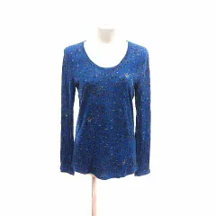 ツモリチサト TSUMORI CHISATO カットソー Uネック 総柄 長袖 2 青 ブルー /YKのサムネイル