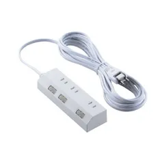 送料無料 【新品 未使用 未開梱】 エレコム　ELECOM　電源タップ 5m 3個口 ほこりシャッター 雷ガード 個別スイッチ ホワイト　T-IS01-2350WH