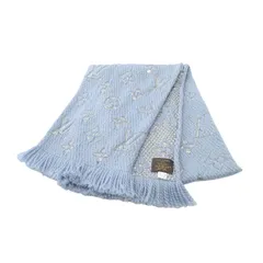 ルイ・ヴィトン LOUIS VUITTON マフラー エシャルプ ロゴマニア シャイン ウール シルク マフラー レディース Used A