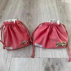 再販♪ハンドメイド　リバティ　ウィルトシャー*Re  コップ袋、お弁当袋