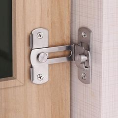 【人気商品】WETARENDA 直角ドアバックル 留め具 4個セット90度ドア留め金ロックドア ロック 引き戸 部屋 鍵 後付け 304ステンレス鋼 ドアノブ 網戸ストッパー 直角 スライド式 留め具 セキュリティ対策 (シルバー)