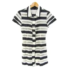 ランバン シャツワンピース 半袖 シアー トップス レディース 38サイズ ホワイト×ネイビー LANVIN 【中古】のサムネイル