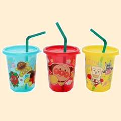 ストローカップ 3個入 アンパンマン ポリプロピレン (3色別柄) レック