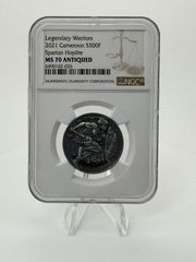 2021 500F Cameroon Legndary Warris Spartan Hoplite NGC MS70 (Scratched Case).