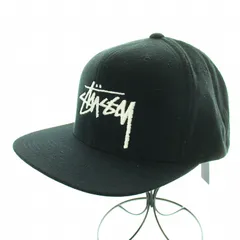 ステューシー STUSSY REVERSE FLEECE CAP キャップ 帽子 フリース ロゴ 刺繍 ウール混 O/S 黒 ブラック 白 ホワイト /KUのサムネイル