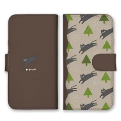 iPhone14Pro ケース 手帳型 アイフォン14 プロ スマホケース 携帯ケース 猫 ネコ ねこ 北欧柄 絵本 かわいい イラスト ベージュ 黒猫 シャム猫 大人可愛い カラー08