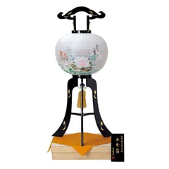 盆提灯 岐阜提灯 置き提灯 行灯 本金箔12号 加賀本金箔 四季花 高さ91cm (P28)(1380) 水雷球 電気コード式 初盆 新盆 お盆