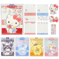 サンリオ キャラクター形レターセット シール付き レターセット 手紙 レター 便箋 封筒 シール メッセージカード 文具 グッズ キャラクター 可愛い