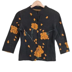 Sybilla(シビラ) カーディガン サイズM レディース - ダークブラウン×ダークイエロー×ダークグリーン 長袖/花柄