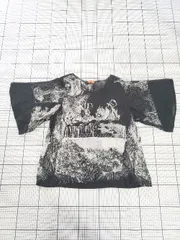 ◇ ⊂ rukmani ルクマニ イラスト 五分袖 カットソー サイズ表記なし ブラック系 レディース E  【1509100083498】