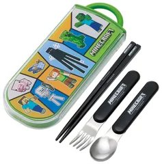 新品 スケーター(Skater) 子供用 お弁当 トリオセット 箸 スプーン フォーク キッズ カトラリー 抗菌 加工 開けやすいスライド式 日本製 マインクラフト 25 Minecraft 男の子 TACC2AG