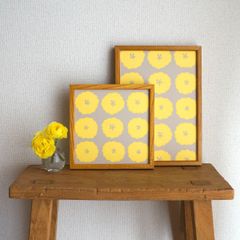 「 kasumi sou dot（ yellow grey ）」20cm角／A4ポスター