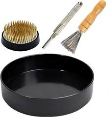 ZERONOWA フラワーアレンジメントセット 花器 剣山 クリーナー 熊手 華道 生け花(ブラックA)