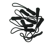 【新着商品】Loople ジッパープル ファスナー チャック 開閉 楽々 取り付け簡単 8カラー 10本セット つかみやすい ノンスリップ ジッパータブ プルコード (ブラック10本)