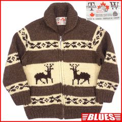 TIMBER WOLF ティンバーウルフ カウチン セーター ニット カナダ XL 古着 メンズ 茶 鹿柄 カウチンセーターサイズXL一覧←SEULB屋着古← TY3395