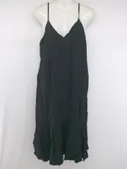 ◇ Aunt Marie's アントマリーズ 大人女子 シンプル 無地 膝下丈 キャミソールワンピース  ブラック レディース P 1308010001550のサムネイル