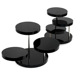 【VICHE CATT】 アクセサリースタンド ピアススタンド ジュエリースタンド アクセサリー ディスプレイ スタンド アクリル製 3段 2個セット (ブラック) [ブラック]