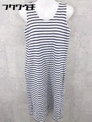 ◇ FORK&SPOON フォーク&スプーン URBAN RESEARCH ボーダー ノースリーブ 膝下丈 ワンピース サイズ1 ホワイト ネイビー レディース 【中古】 【1002800669165】