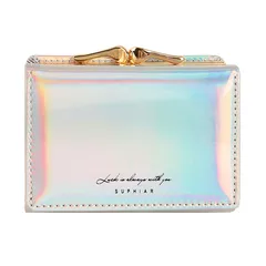 【人気商品】5色 財布 財布 子供 レディース (シルバー) PUレザー コインケース ガールズ 小銭入れ 学生 三つ折り財布 ミニ [Cosylive]