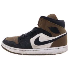 NIKE (ナイキ) Women's Air Jordan 1 Mid SE Olive Toe DV0427-301 ウィメンズ エアジョーダン1 ミッド SE オリーブ トゥ ミッドカットスニーカー US10.5/28.5cm ブラウン