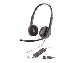【在庫処分】Poly 有線ヘッドセット Blackwire 3220 (国内正規品) USB-C & USB-A ノイズキャンセリング マイク付き 軽量 【2年間メーカー】 windows mac Chrome Web会議用 イヤホン マイク (旧 Plant