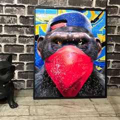 限定特殊マット額装品/バンクシー Gorilla in a Pink Mask - メルカリ