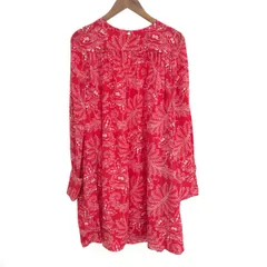 良好 DIANEvon FURSTENBERG ダイアンフォンファステンバーグ チュニック ワンピース サイズ:2  レッド シルク100％ レディース 　240001151891