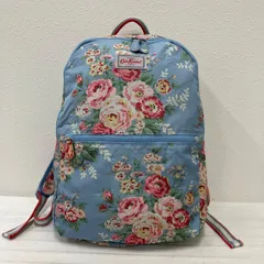 5281　良品　Cath Kidston　キャスキッドソン FOLDAWAY BACKPACK　フォルダウェイバックパック　折りたたみ式　コンパクト　ポケッタブル　エコバッグ　リュック　リュックサック　バックパック　水色　花柄　軽量　ナイロン　タグ付き