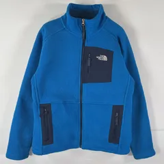 古着 ザ・ノースフェイス THE NORTH FACE フルジップフリースジャケット ワンポイントロゴ 胸ポケット アウトドア L  ブルー ボーイズ