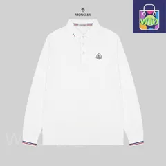 【本日限定特価】MONCLER メンズ ポロシャツ ロゴ入り カラー展開 ブラック/ホワイト/ネイビー M-3XL [本日特価|新品未使用品]