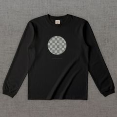 和柄長袖Tシャツ　檜垣 -墨・円-［長袖］