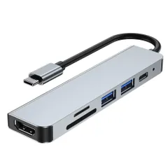 【フォロー割あり】6in1 USB Type-C ハブ 4K HDMI USB3.0 PD87W対応 薄型 軽量 MacBook ノートPC iPhone15 iPad Android対応
