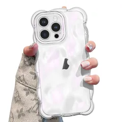 【特価商品】ケース 対応 iPhone 15 Pro Max 6.7 inch 用の ケース ウェーブデザイン スマホカバー UEEBAI 可愛い おしゃれケース カラフルケース TPUカバー カーリーウェーブケース 軽量 薄型 グリッター 光沢カバー 耐衝撃
