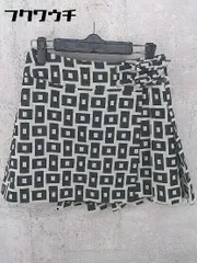 ◇ GRACE CONTINENTAL グレースコンチネンタル 総柄 ミニ ラップ 巻き スカート サイズ36 アイボリー ブラック レディース 【1002800702145】