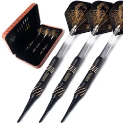 【在庫処分】Black Scorpion CUESOUL16g真鍮製ダーツバレル3本セット、おしゃれなブラックスコーピオンデザインソフトダーツセット（HX-STL-B2305）