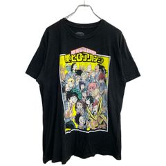 MYHERO ACADEMIA 반소매 캐릭터 T셔츠 L 나의 히어로 아카데미아 블랙 코튼 멕시코제 헌 옷 도매 미국 구매 t2409-3207