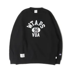 【新品】WTAPS ダブルタップス スウェット サイズ:L / 24AW Champion カレッジロゴ クルーネック スウェットシャツ (ACADEMY / CREW NECK / CTPL. CHAMPION) / ブラック 黒 / コラボ 別注