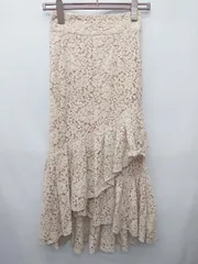 ◇ ⊂ eimy istoire 総レース　ティアード ロング マーメイド スカート サイズS ピンクベージュ系 レディース P  【1408200034914】