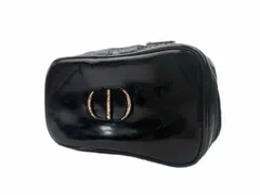 クリスチャンディオール Christian Dio バニティ 黒 ナイロンレザー バケットバッグ 化粧ポーチ 小物入れ  レディース ブラック