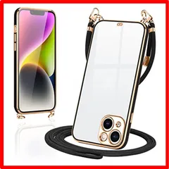 【セール中】 iPhone14_ブラック iPhone14 用 ケース ショルダー クリア TPU iPhone 14 カバー スマホケース 肩掛け 首掛け 斜