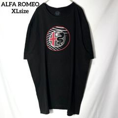 【ALFA ROMEO】アルファロメオ イタリア 自動車メーカー エンブレム　企業ロゴ　プリントロゴ　オーバーサイズ　半袖Tシャツ　クロ　XL US古着